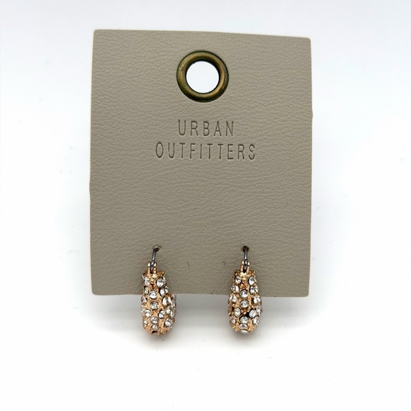 Urban Outfitters Jewelry - NWT New Women's Urban Outfitters Pave Chunky Hoop Gold Earrings